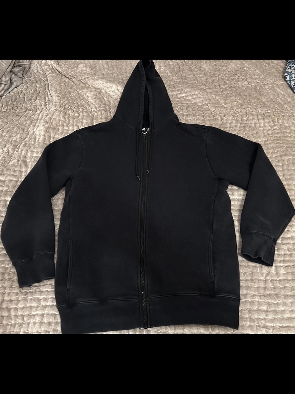 Origin Maine 100 Kilo Hoodie Mens Large Black Sweatshirt Full Zip Made in USA